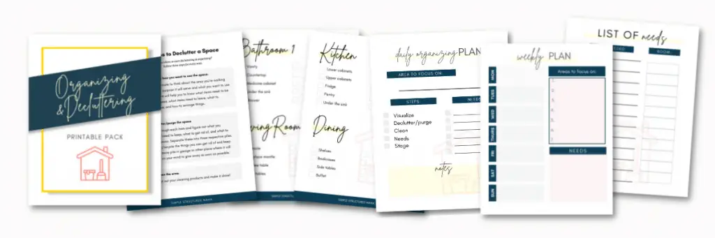 organizing and decluttering printables
